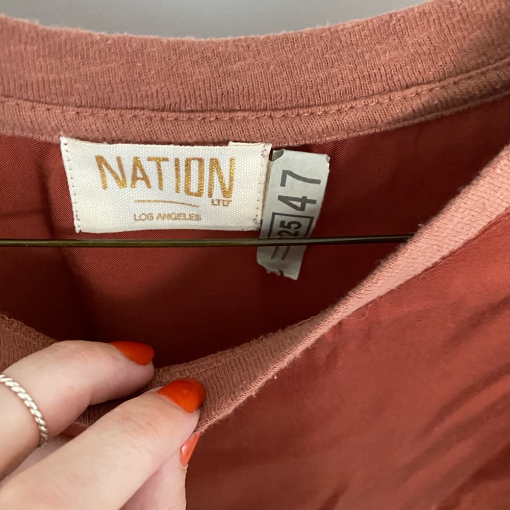 Nation Ltd burnt orange silk like top - Picture 2 of 2
